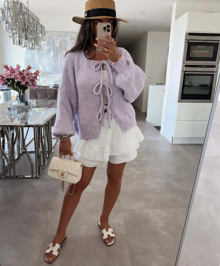 Eva | Strikket Sløjfe Cardigan
