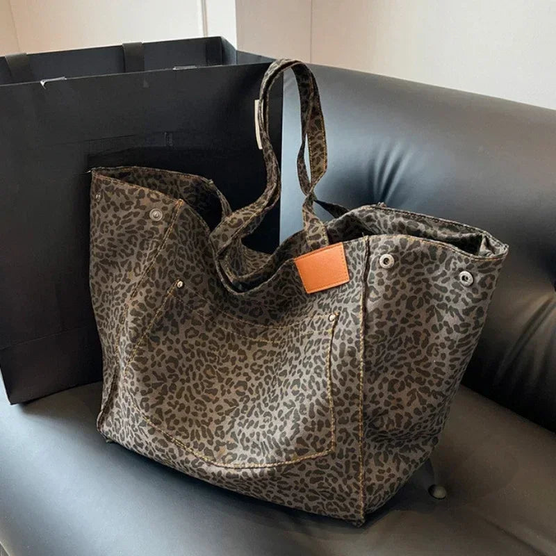 ODILE™– Ubesværet Chic Leopard Tote Taske
