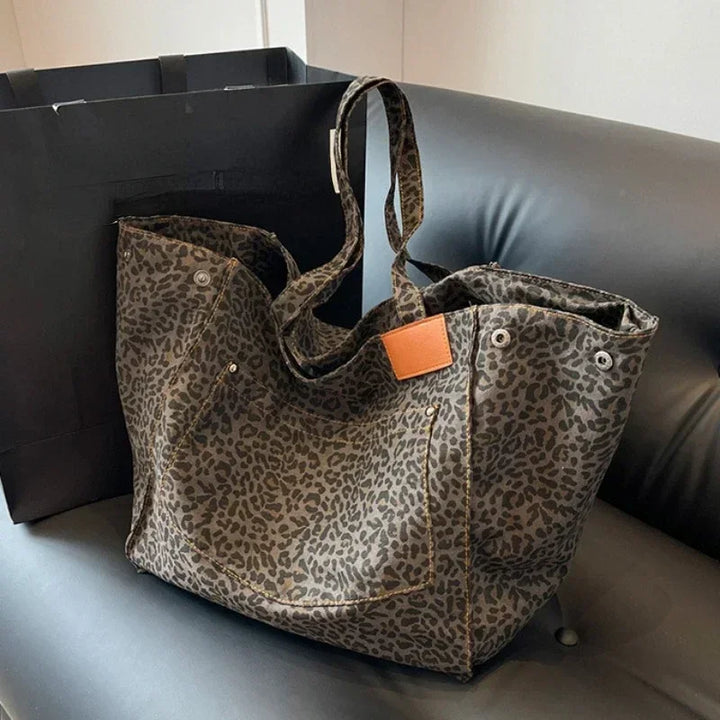 ODILE™– Ubesværet Chic Leopard Tote Taske