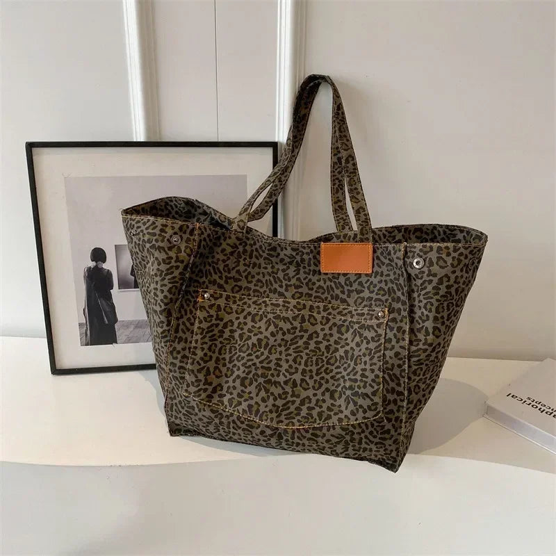 ODILE™– Ubesværet Chic Leopard Tote Taske