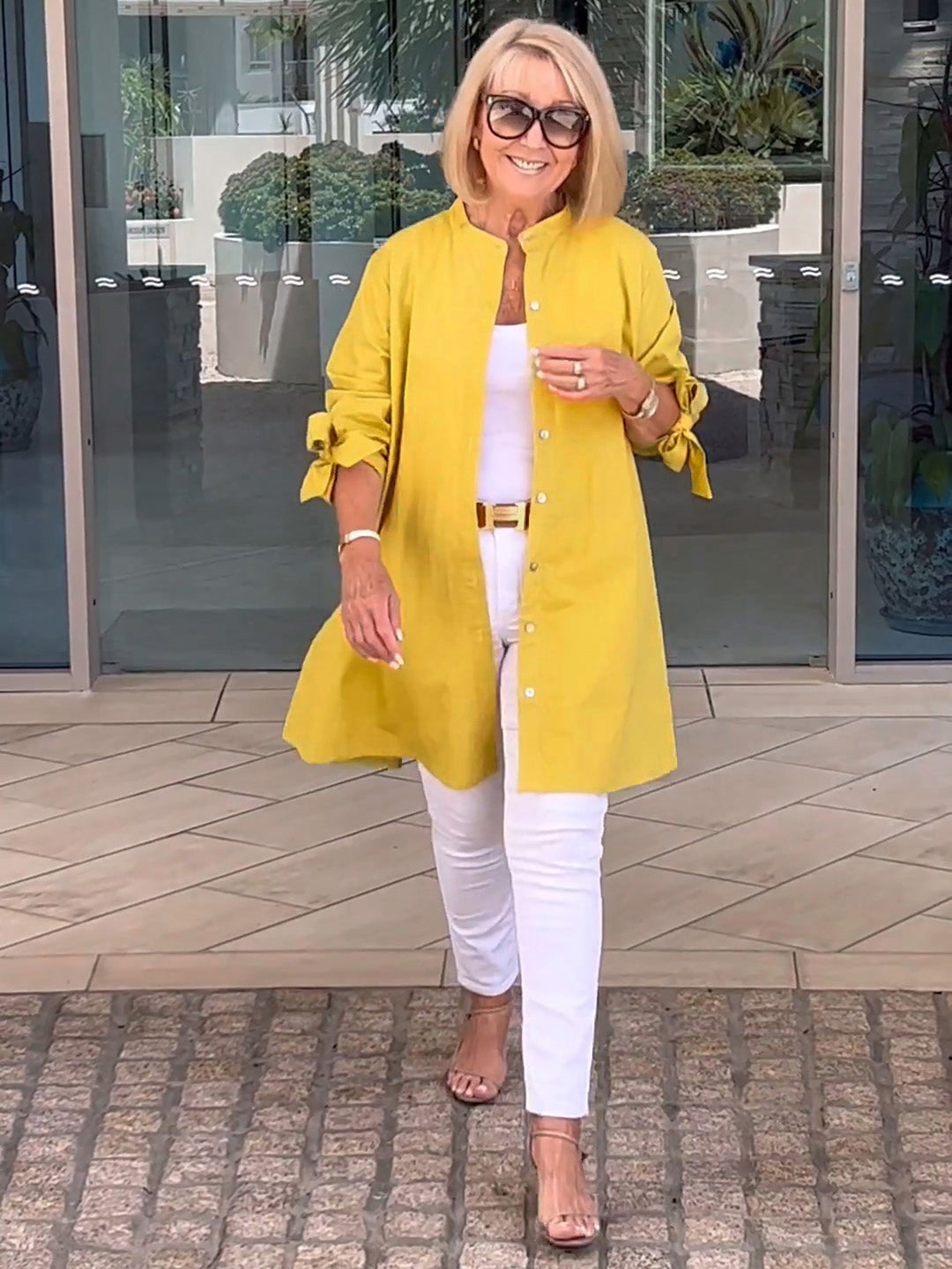 CÉLINA™ - Klassisk Lang Skjortejakke