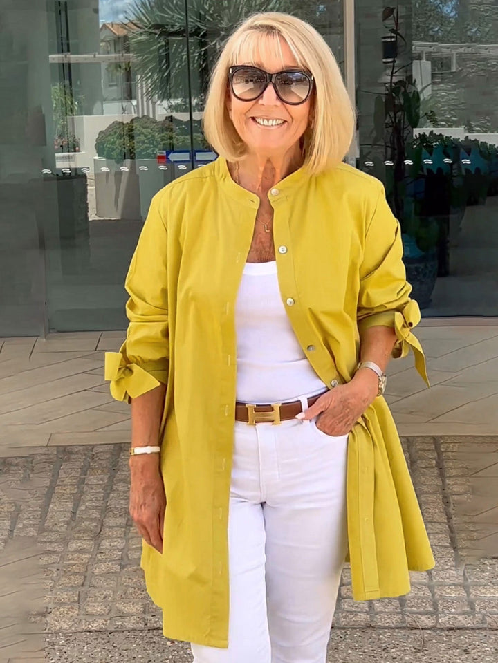 CÉLINA™ - Klassisk Lang Skjortejakke