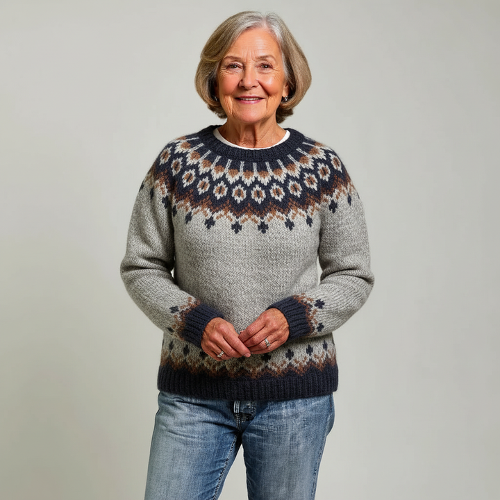 Heidi™ - Klassisk striktrøje lavet af islandsk fåreuld