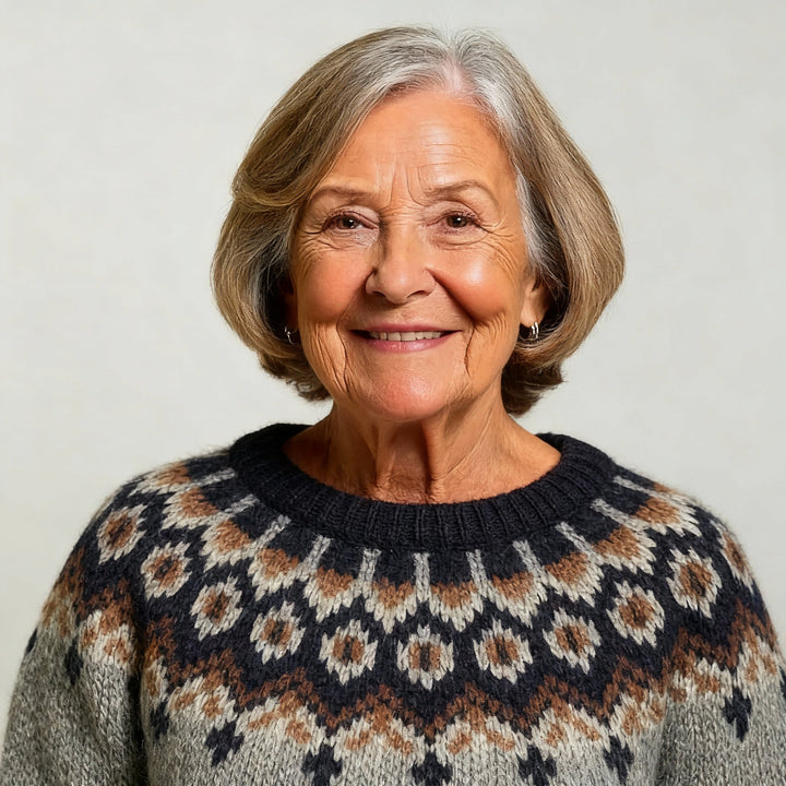 Heidi™ - Klassisk striktrøje lavet af islandsk fåreuld