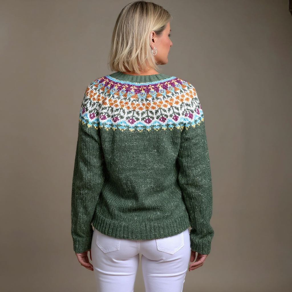 Enni™ - Klassisk islandsk uld cardigan vintage strikjakke