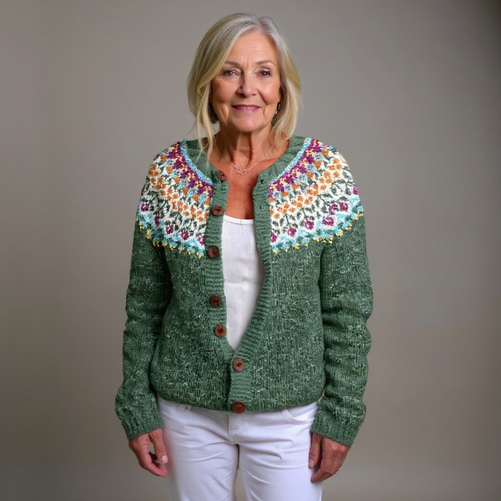 Enni™ - Klassisk islandsk uld cardigan vintage strikjakke