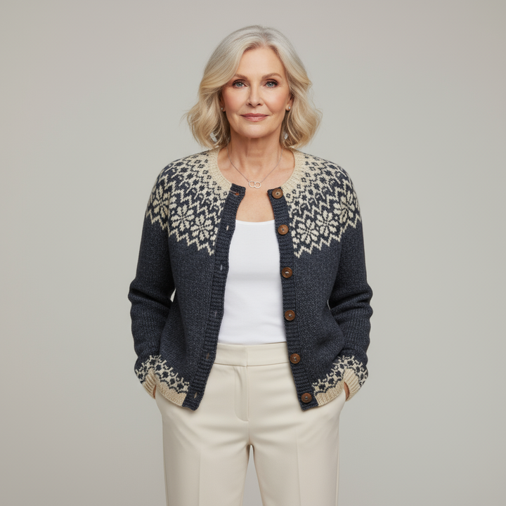Elviira™ - Klassisk Vintage Villa Strikcardigan
