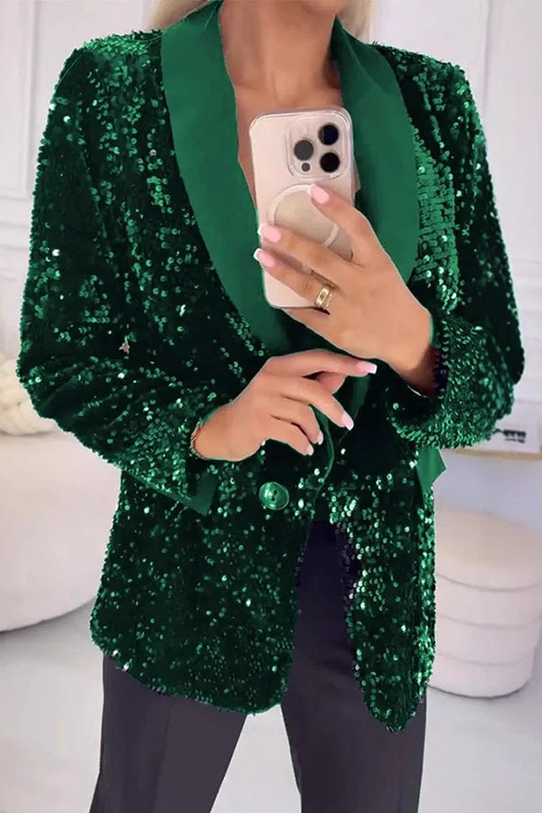 LUXARA™ - Shimmer Sequin Blazer