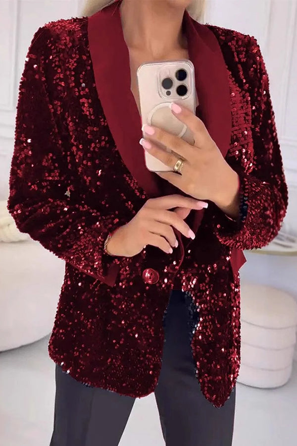 LUXARA™ - Shimmer Sequin Blazer