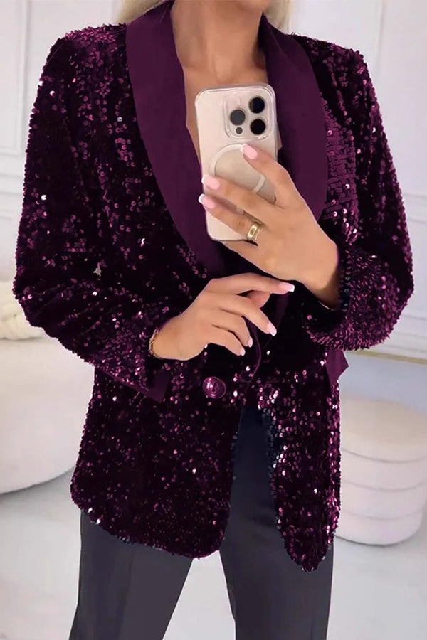 LUXARA™ - Shimmer Sequin Blazer