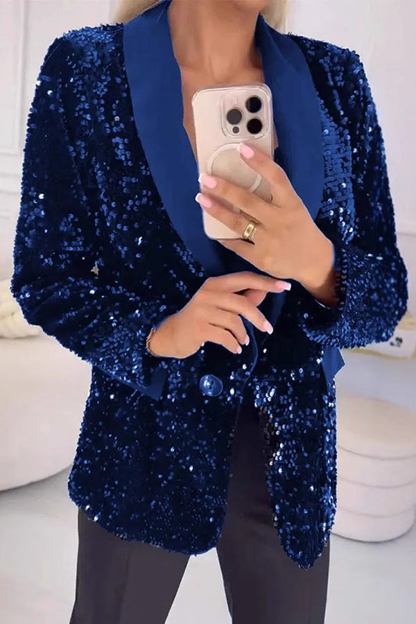 LUXARA™ - Shimmer Sequin Blazer