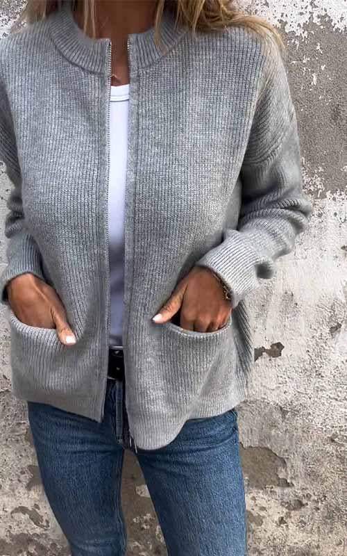 SARIA™ - Zip-Up Strik Cardigan
