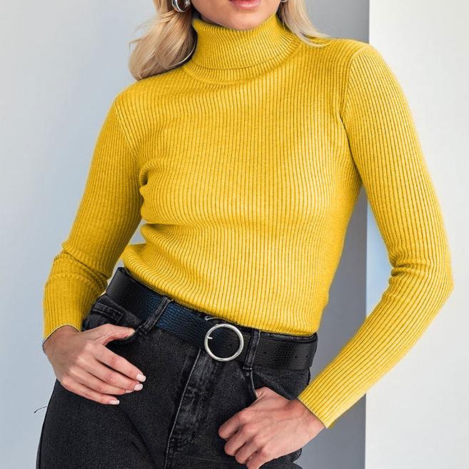MAEVA™ - Ribbede Turtleneck Sweater
