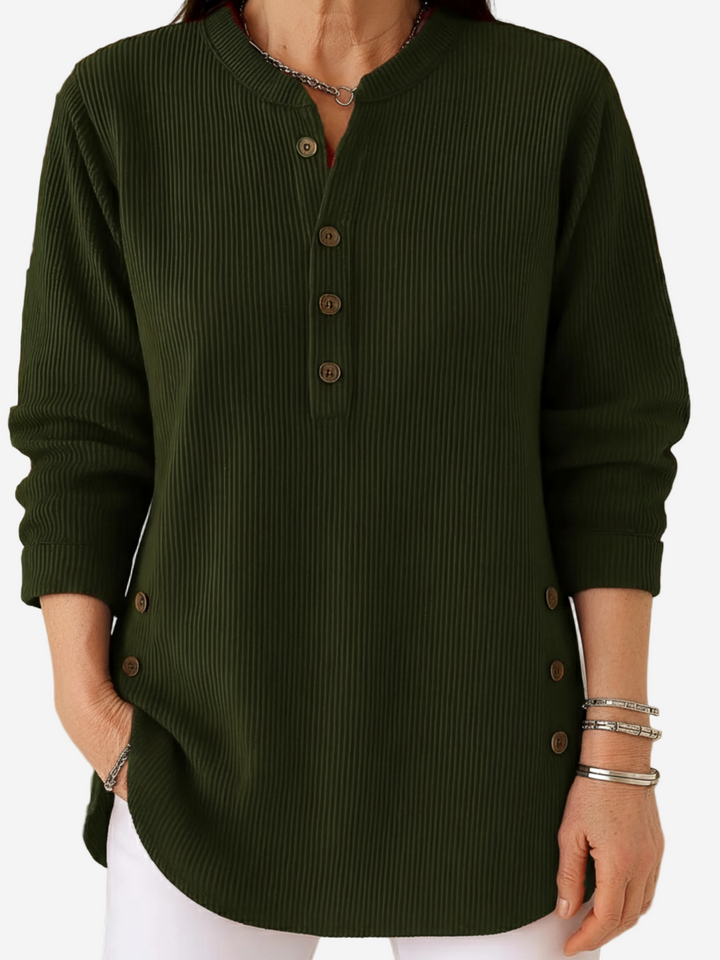 HARPERLY™ – Langærmet ensfarvet striktrøje